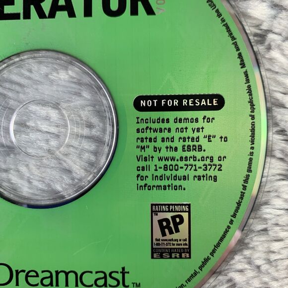 Generator Vol. 2 (Sega Dreamcast, 2000) Demo - Not For Resale - Disc Only - Picture 2 of 5